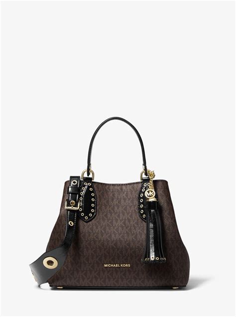 michael michael kors brooklyn small logo satchel|Brooklyn Small Logo Satchel .